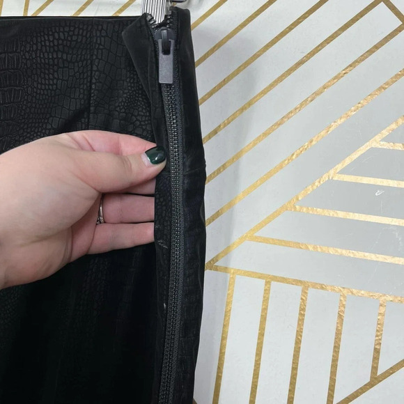 Good American The Croc Exec Pants in Black Faux‎ Leather Plus Size 3XL - Picture 5 of 12